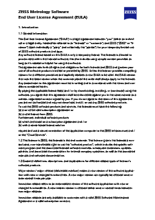 ZEISS Metrology Software End User License Agreement (EULA)  이미지 미리 보기