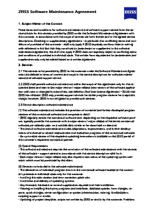 ZEISS Software Maintenance Agreement 이미지 미리 보기