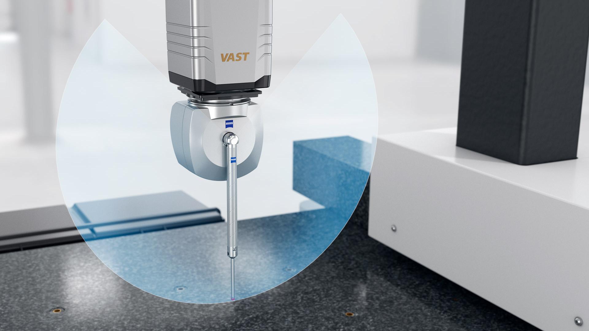 고정밀 ZEISS VAST gold 측정 헤드와 결합하여 관절형 스타일러스의 안정성으로 높은 정확도를 제공합니다.