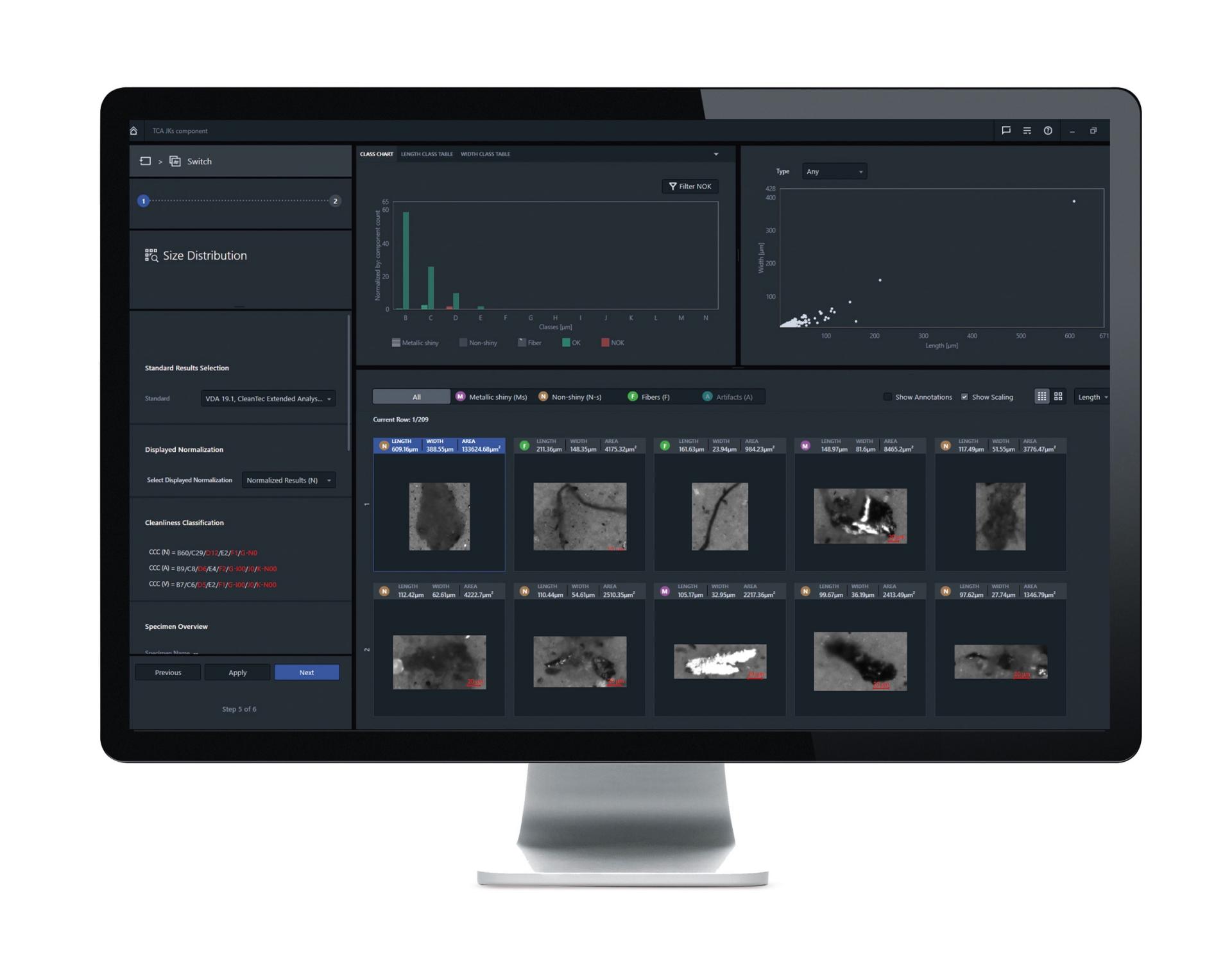ZEISS ZEN core 기술적 청결 분석으로 평가