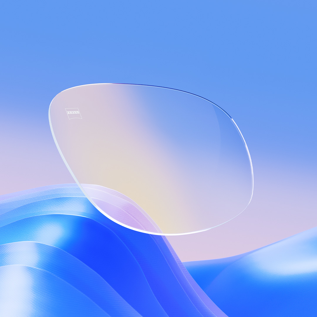 은은한 금빛 반사가 특징인 ZEISS DuraVision Gold UV 코팅이 적용된 투명 렌즈