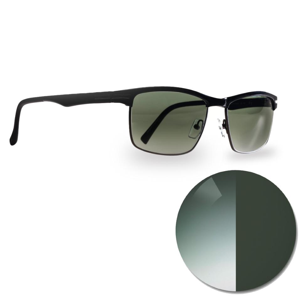 자이스 어댑티브선 그라데이션 파이오니아가 적용된 안경과 옅은 농도와 짙은 농도로 구분된 색상점